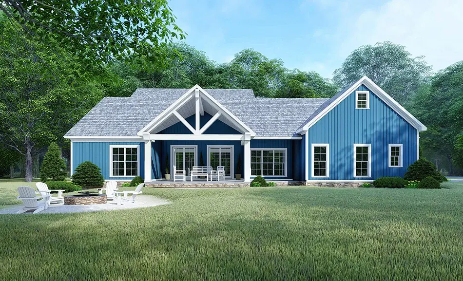 Imagini principale 9 – Proiect de casa parter cu mansardă 206 m²: 4 Dormitoare, 3 Bai, Bucatarie deschisa, Garaj — 63949R
