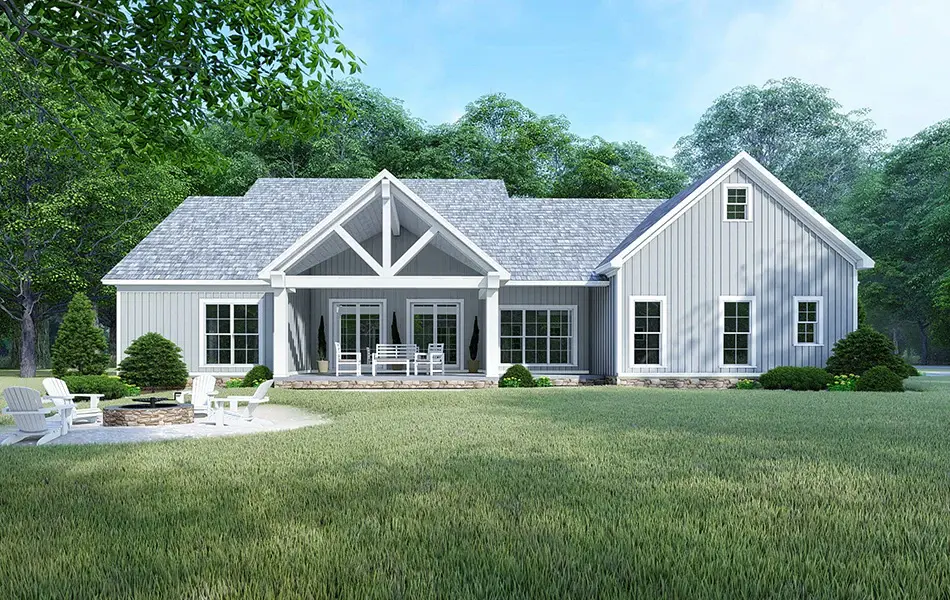 Imagini principale 7 – Proiect de casa parter cu mansardă 206 m²: 4 Dormitoare, 3 Bai, Bucatarie deschisa, Garaj — 63949R