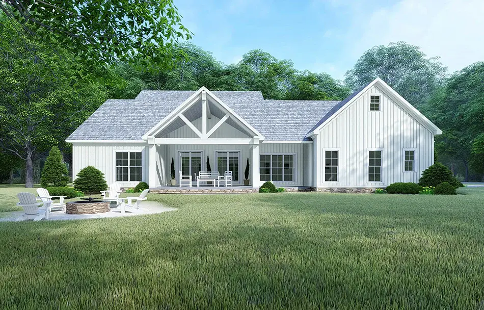 Imagini principale 4 – Proiect de casa parter cu mansardă 206 m²: 4 Dormitoare, 3 Bai, Bucatarie deschisa, Garaj — 63949R