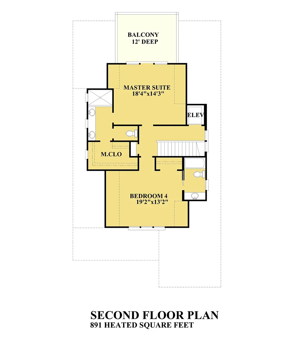 Etaj 1 8 – Proiect de casa cu 2 etaje 219 m²: 4 Dormitoare, 4 Bai, Bucatarie deschisa, Garaj — 22177R