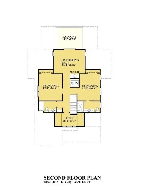 Etaj 1 13 – Proiect de casa cu 2 etaje 281 m²: 4 Dormitoare, 4 Bai, Bucatarie deschisa, Garaj — 10609R