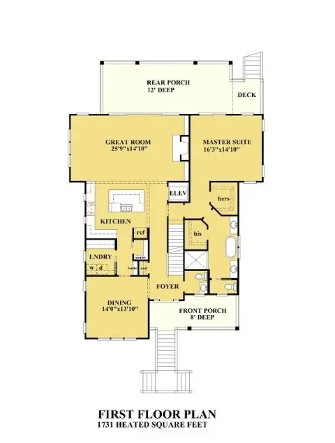 Parter 12 – Proiect de casa cu 2 etaje 281 m²: 4 Dormitoare, 4 Bai, Bucatarie deschisa, Garaj — 10609R
