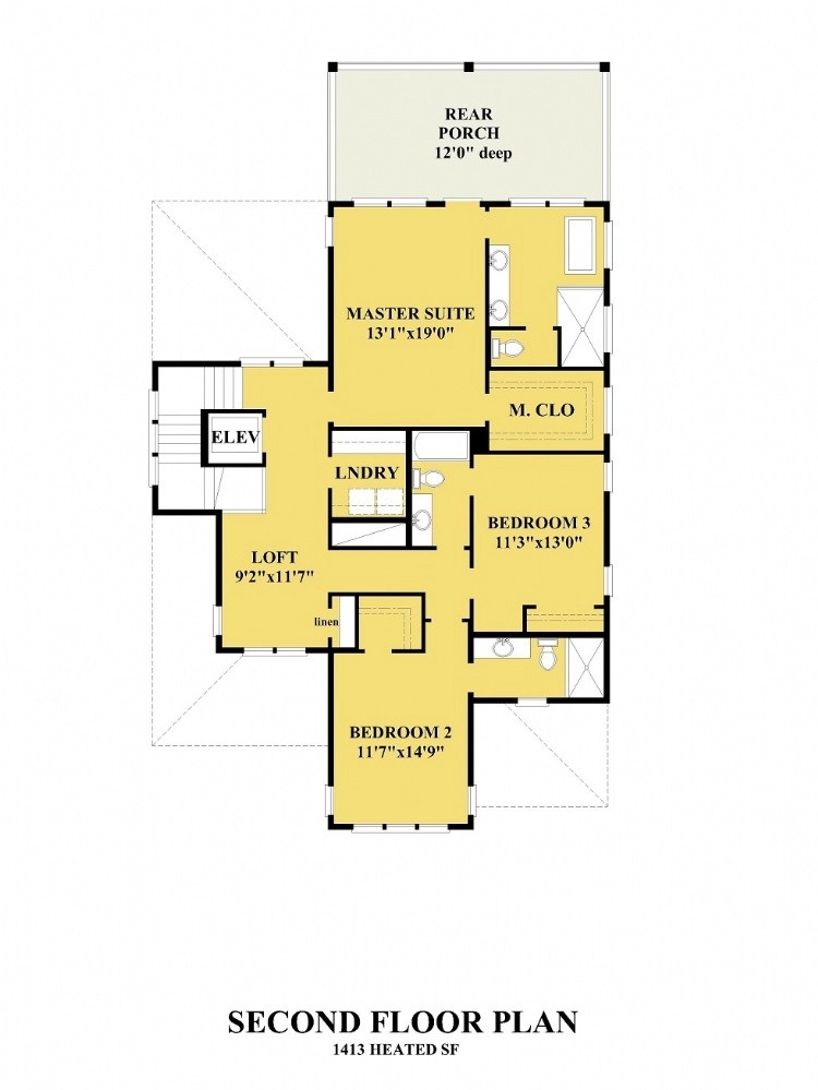 Etaj 1 11 – Proiect de casa cu 2 etaje 387 m²: 4 Dormitoare, Birou, 5 Bai, Bucatarie deschisa, Garaj — 34940R