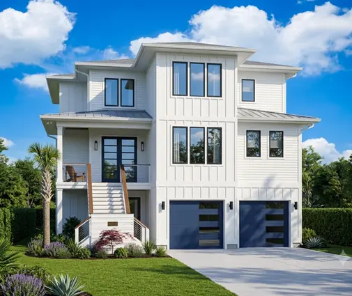 Miniatură 1 – Proiect de casa cu 2 etaje 387 m²: 4 Dormitoare, Birou, 5 Bai, Bucatarie deschisa, Garaj — 34940R