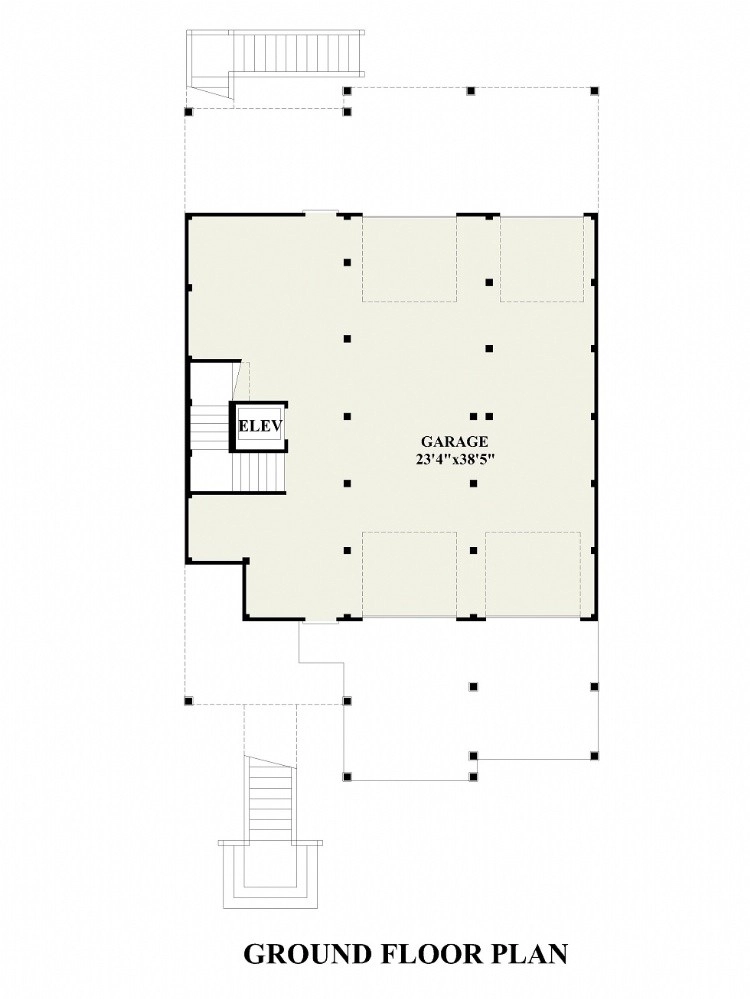 Subsol 9 – Proiect de casa cu 2 etaje 387 m²: 4 Dormitoare, Birou, 5 Bai, Bucatarie deschisa, Garaj — 34940R
