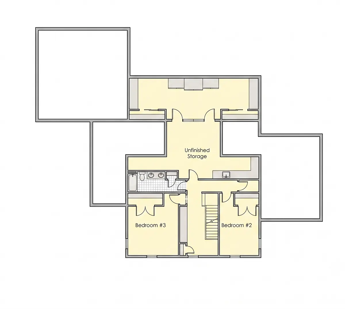 Etaj 1 14 – Proiect de casa parter cu mansardă 262 m²: 3 Dormitoare, 5 Bai, Bucatarie deschisa, Garaj — 15170R
