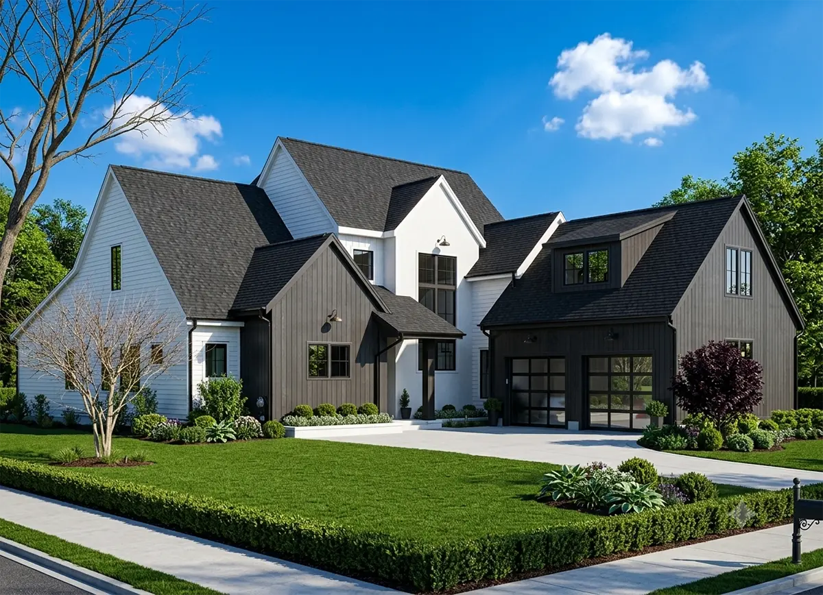 Imagini principale 3 – Proiect de casa parter cu mansardă 398 m²: 3 Dormitoare, 4 Bai, Bucatarie deschisa, Garaj — 14013R