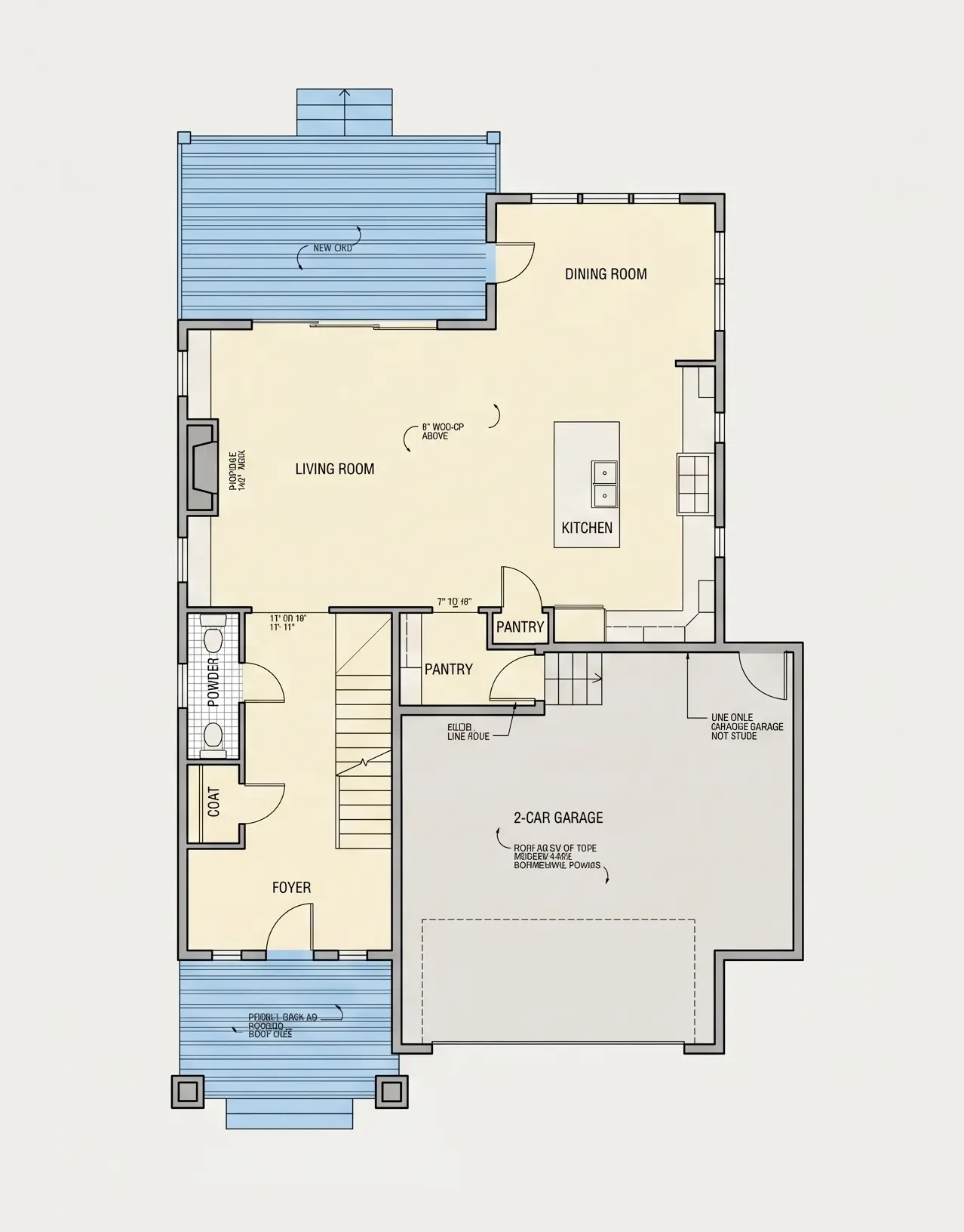 Parter 7 – Proiect de casa cu etaj 229 m²: 3 Dormitoare, 3 Bai, Bucatarie deschisa, Garaj — 47889R