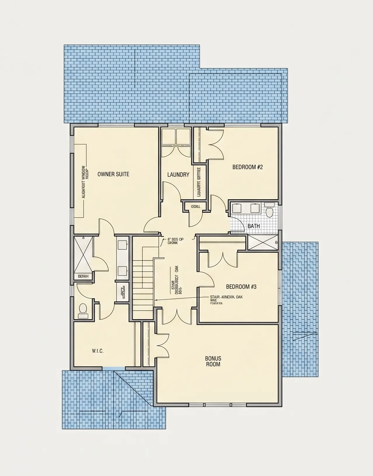 Etaj 1 8 – Proiect de casa cu etaj 229 m²: 3 Dormitoare, 3 Bai, Bucatarie deschisa, Garaj — 47889R