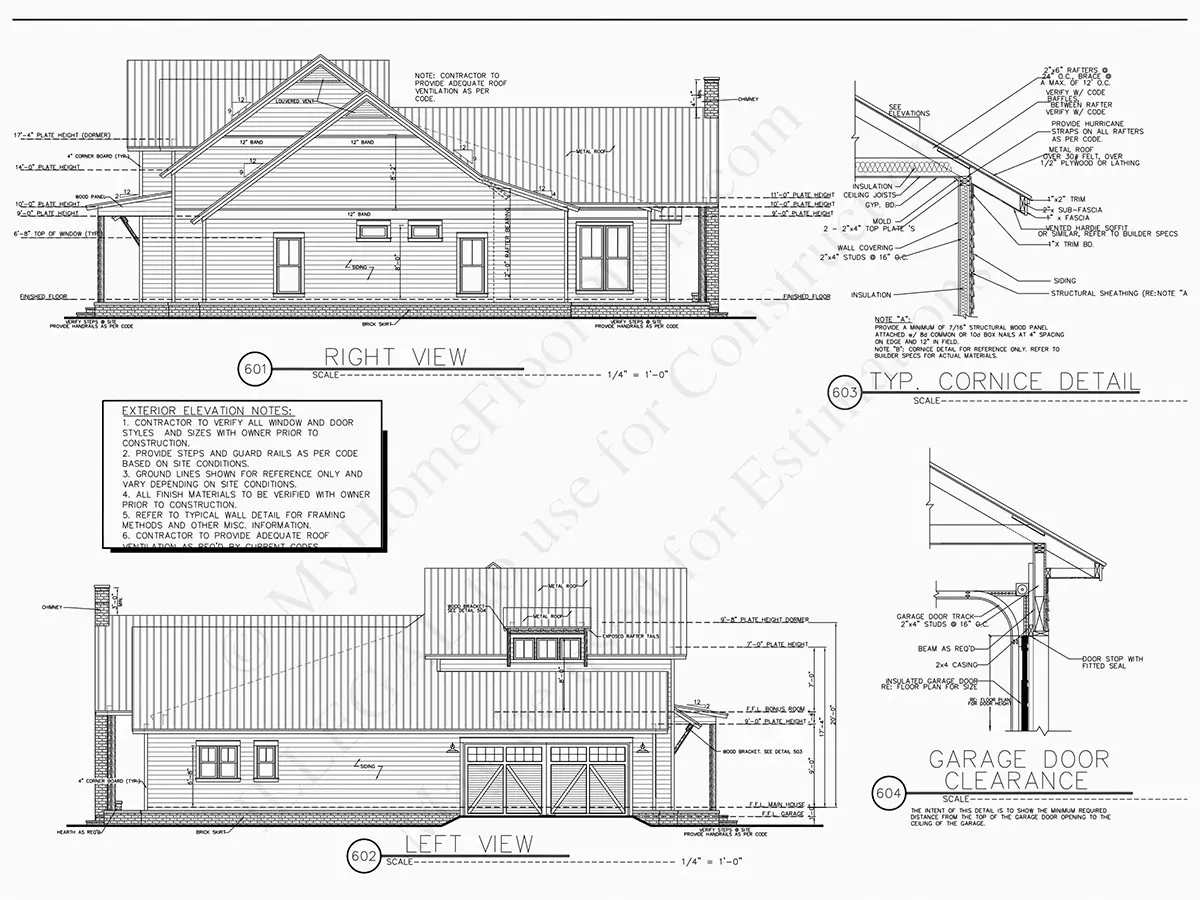 Fațade 18 – Proiect de casa parter 255 m²: 4 Dormitoare, 4 Bai, Bucatarie deschisa, Garaj — 19735R