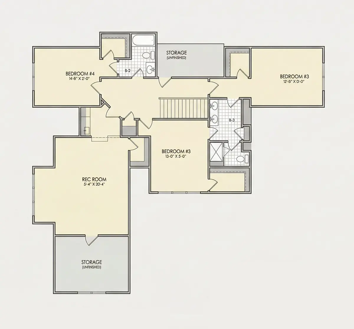 Etaj 1 26 – Proiect de casa parter cu mansardă 385 m²: 4 Dormitoare, Birou, 5 Bai, Bucatarie deschisa, Garaj — 16340R