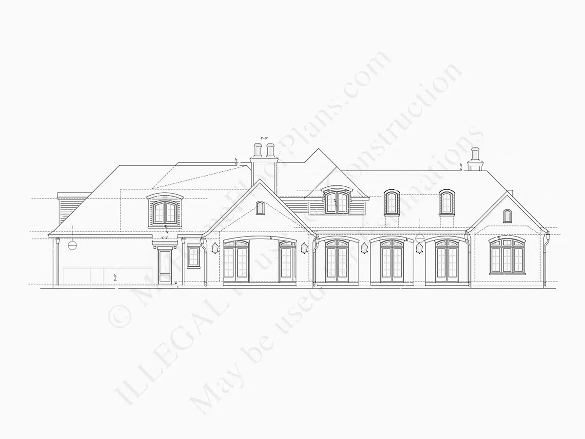 Proiect de casa parter cu mansardă 633 m²: 4 Dormitoare, Birou, 6 Bai, Bucatarie deschisa, Garaj