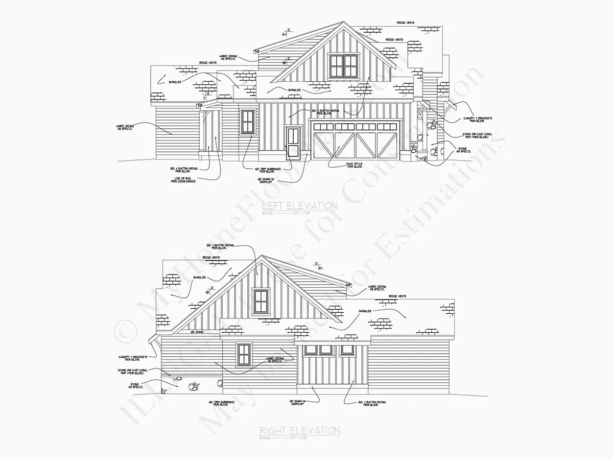 Proiect de casa parter cu mansardă 387 m²: 4 Dormitoare, Birou, 5 Bai, Bucatarie deschisa, Garaj