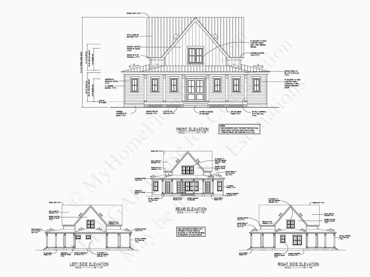Proiect de casa parter cu mansardă 228 m²: 4 Dormitoare, 3 Bai, Bucatarie deschisa, fara Garaj