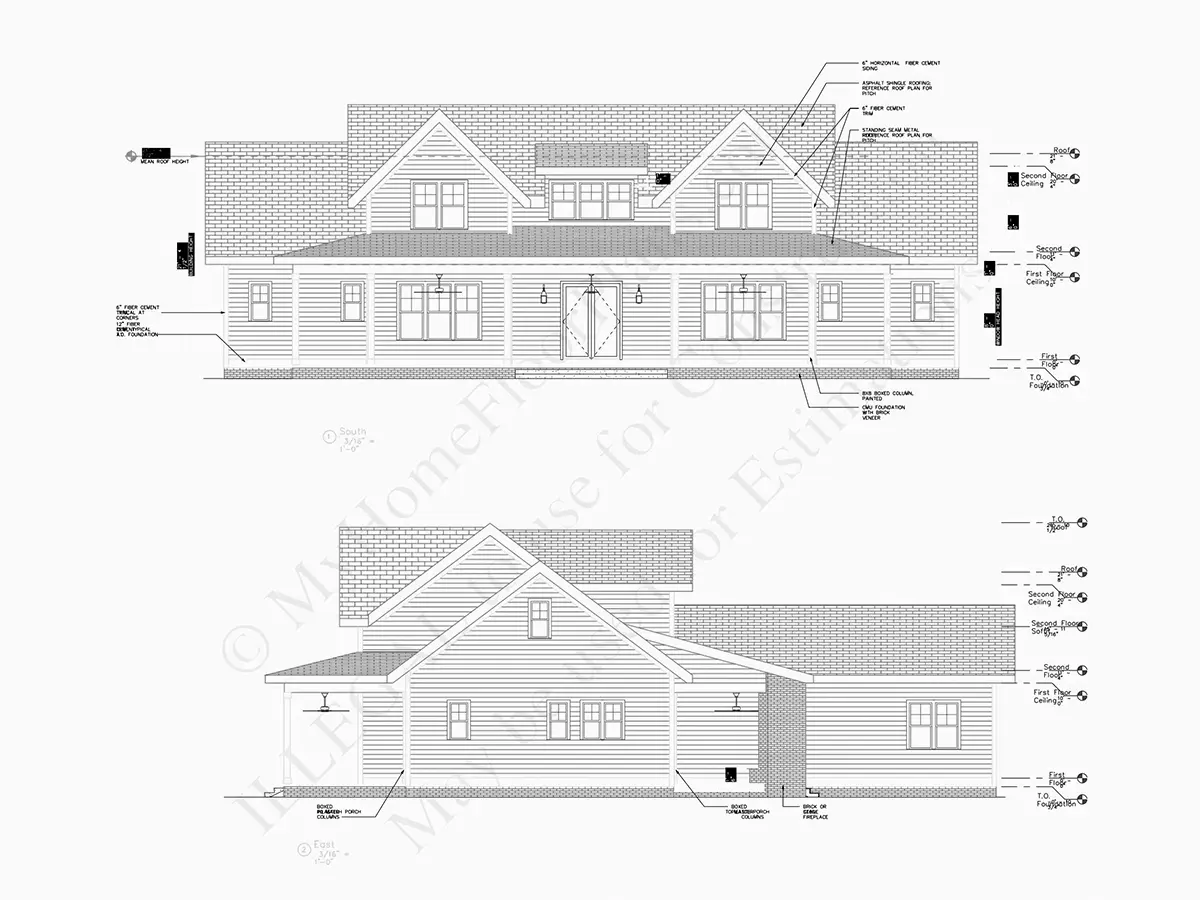 Proiect de casa parter cu mansardă 341 m²: 4 Dormitoare, Birou, 5 Bai, Bucatarie deschisa, Garaj