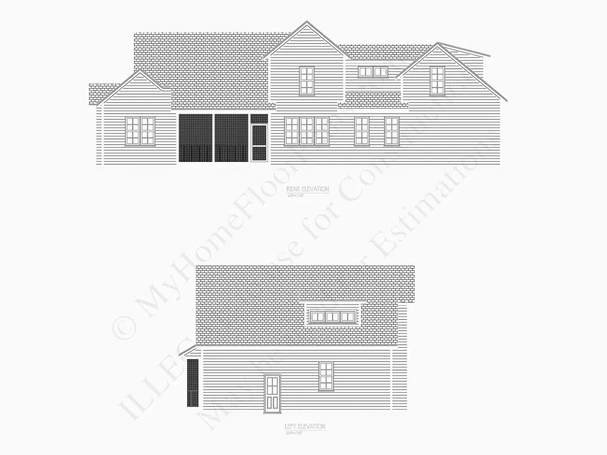Proiect de casa cu etaj 238 m²: 4 Dormitoare, Birou, 4 Bai, Bucatarie deschisa, Garaj