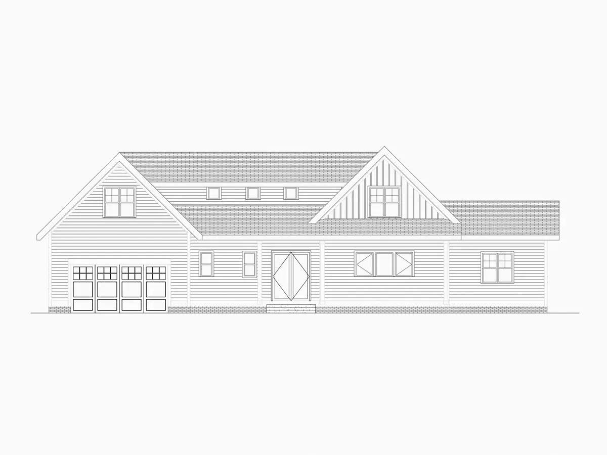 Proiect de casa parter cu mansardă 419 m²: 4 Dormitoare, 4 Bai, Bucatarie deschisa, Garaj