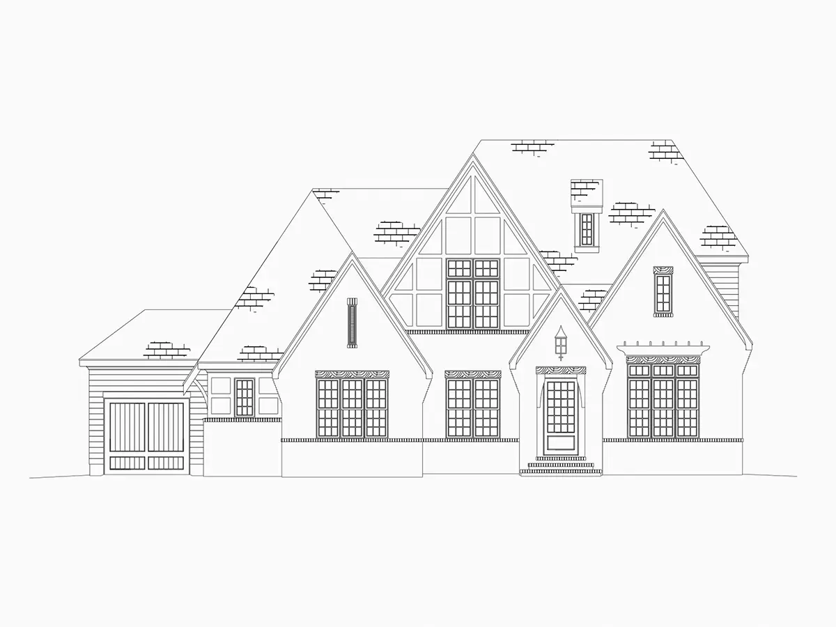 Proiect de casa parter cu mansardă 346 m²: 4 Dormitoare, 5 Bai, Bucatarie deschisa, Garaj