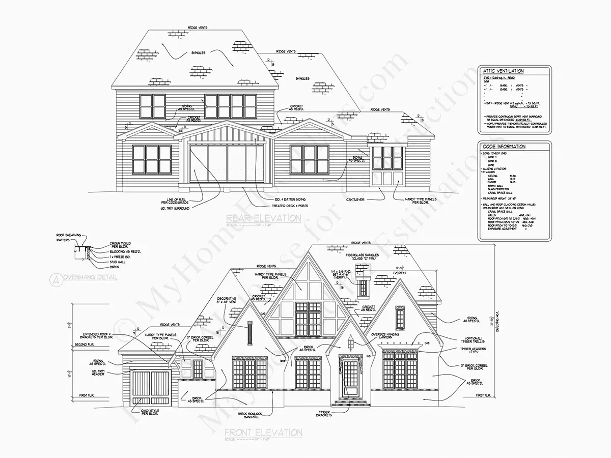 Proiect de casa parter cu mansardă 346 m²: 4 Dormitoare, 5 Bai, Bucatarie deschisa, Garaj