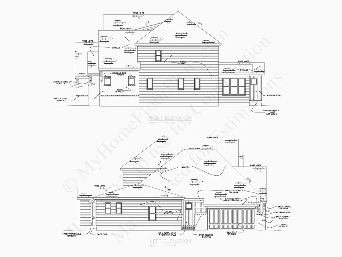 Proiect de casa parter cu mansardă 346 m²: 4 Dormitoare, 5 Bai, Bucatarie deschisa, Garaj