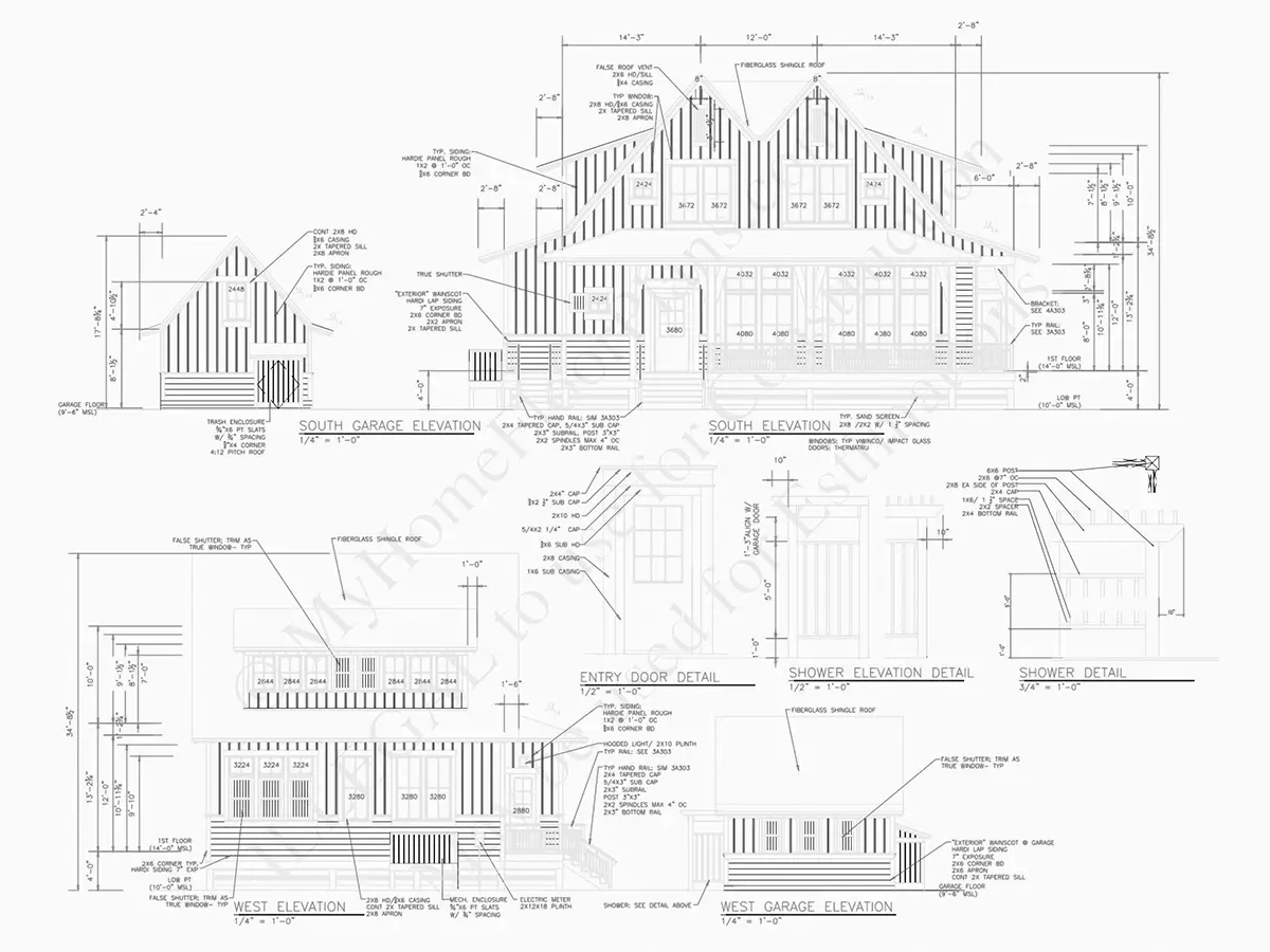 Proiect de casa parter cu mansardă 233 m²: 4 Dormitoare, 5 Bai, Bucatarie deschisa, Garaj