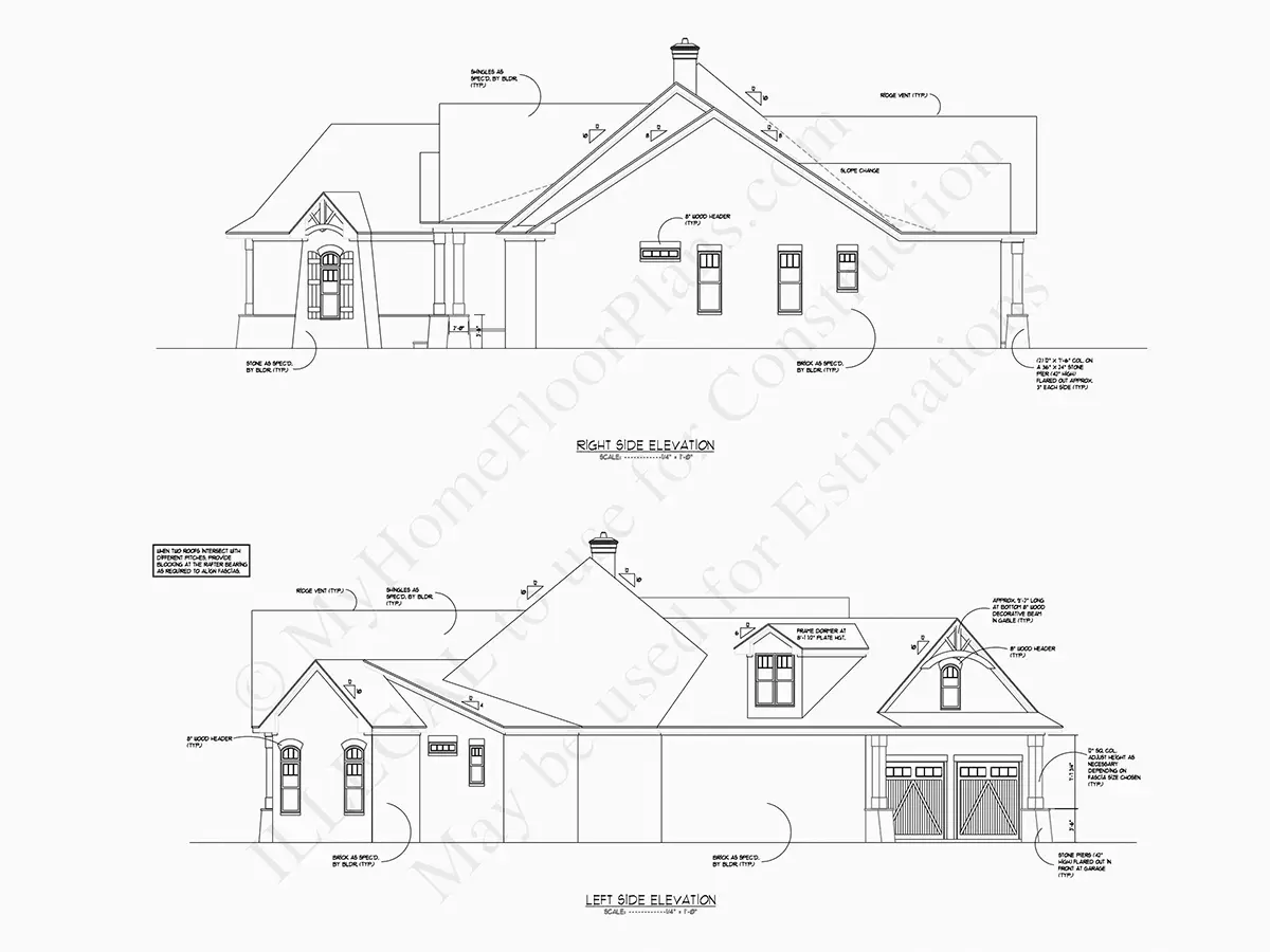 Proiect de casa parter 301 m²: 4 Dormitoare, Birou, 4 Bai, Bucatarie deschisa, Garaj