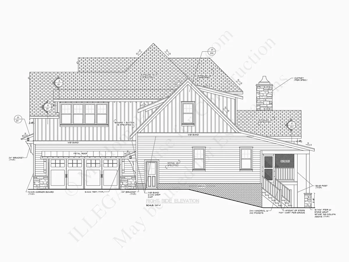 Proiect de casa cu etaj 409 m²: 4 Dormitoare, Birou, 5 Bai, Bucatarie deschisa, Garaj