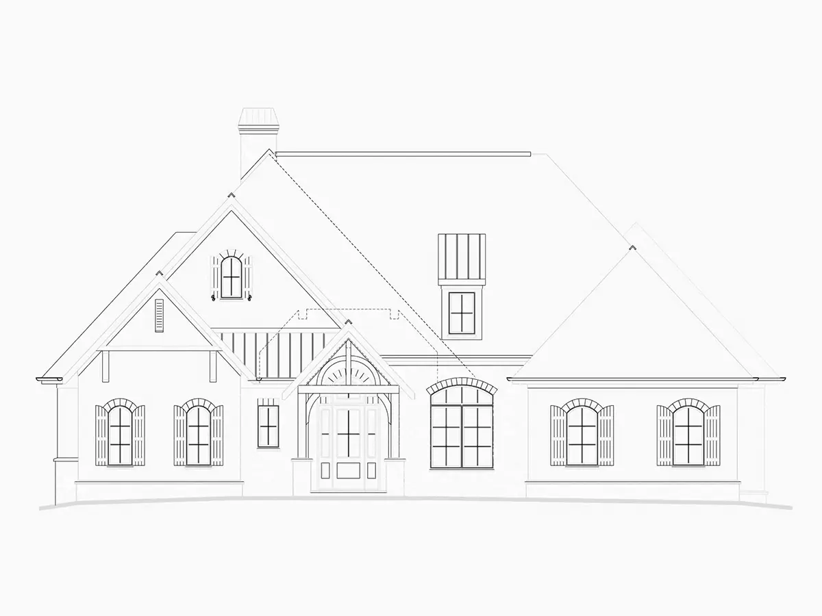 Proiect de casa parter 257 m²: 2 Dormitoare, Birou, 4 Bai, Bucatarie deschisa, Garaj