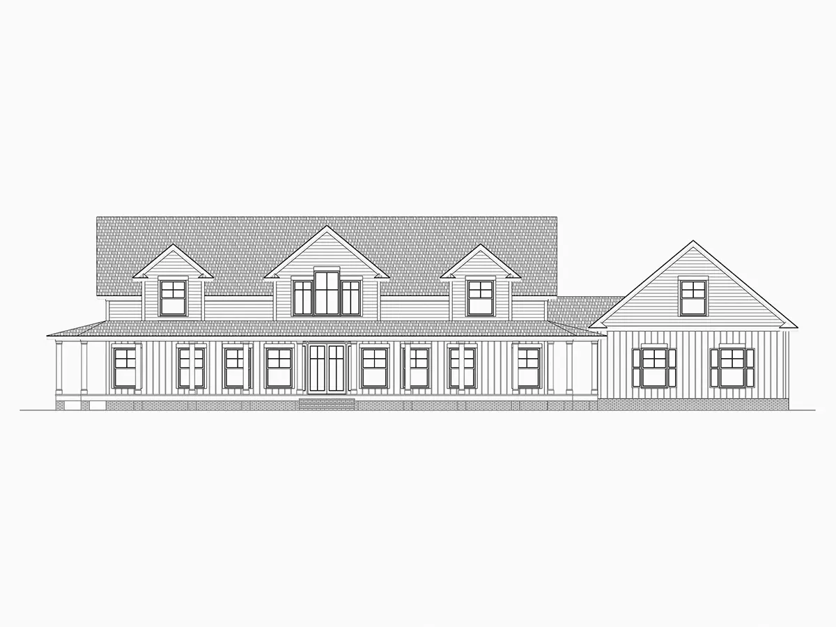 Proiect de casa parter cu mansardă 312 m²: 3 Dormitoare, 4 Bai, Garaj