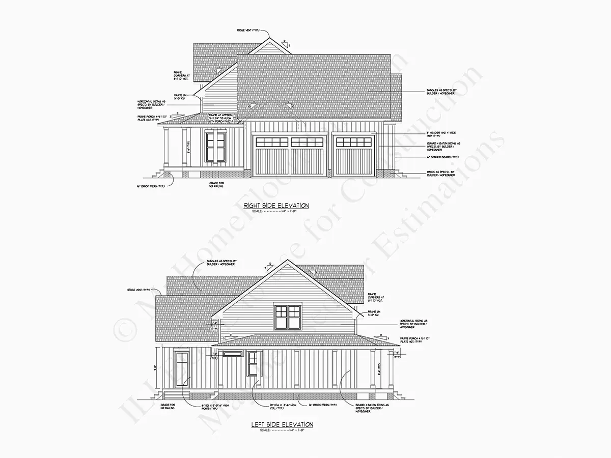 Proiect de casa parter cu mansardă 312 m²: 3 Dormitoare, 4 Bai, Garaj