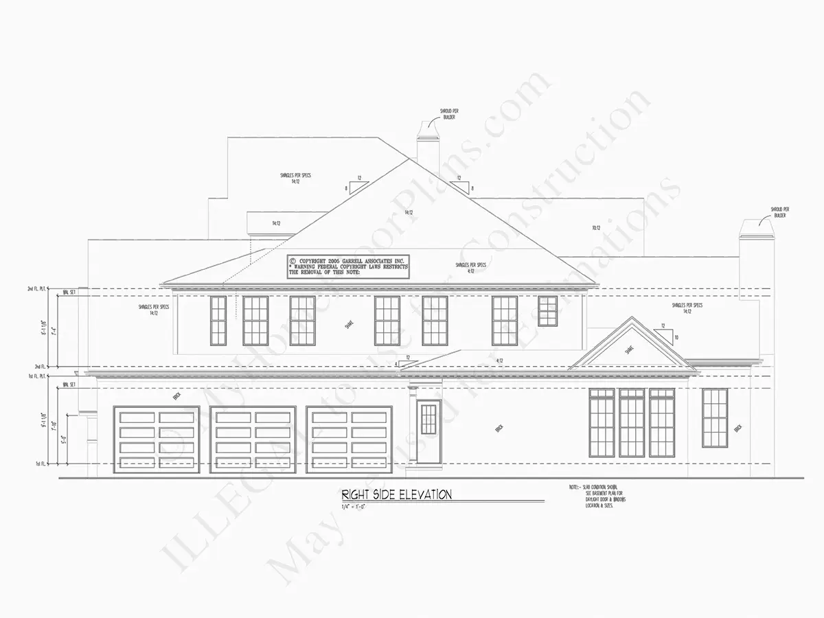 Proiect de casa cu etaj 350 m²: 4 Dormitoare, Birou, 4 Bai, Garaj