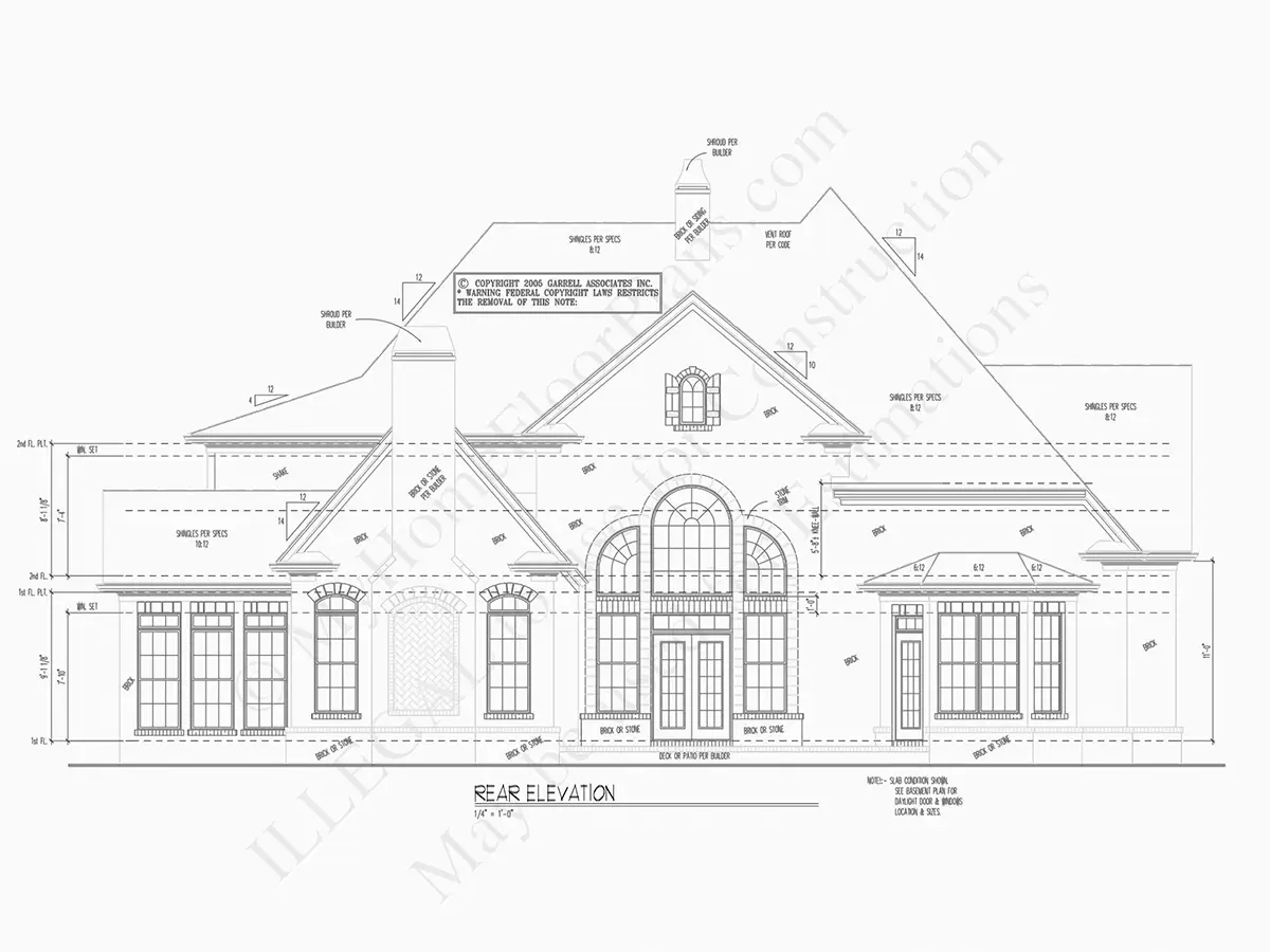 Proiect de casa cu etaj 350 m²: 4 Dormitoare, Birou, 4 Bai, Garaj