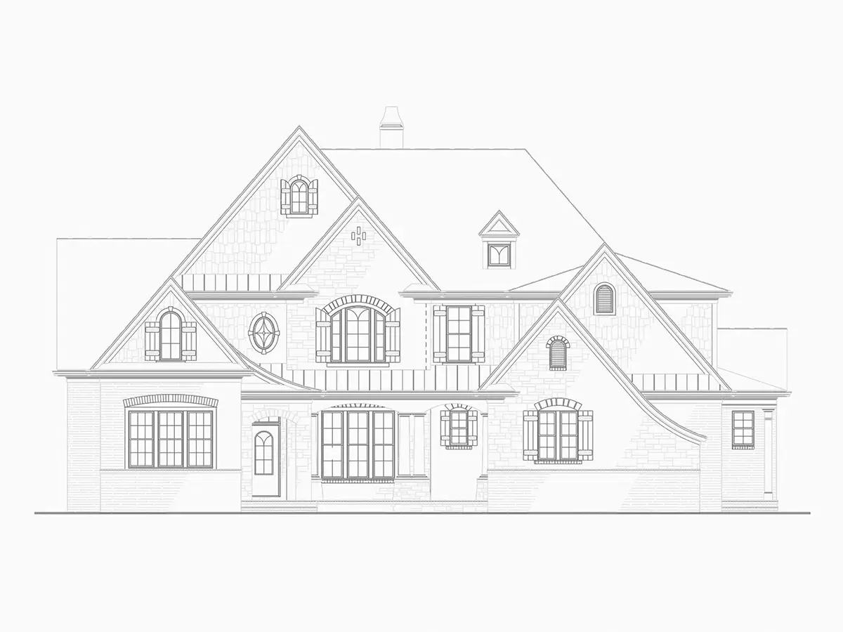 Proiect de casa cu etaj 350 m²: 4 Dormitoare, Birou, 4 Bai, Garaj
