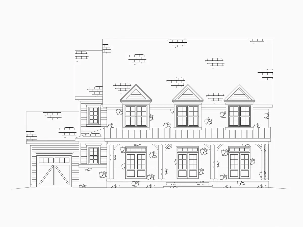 Proiect de casa cu etaj 409 m²: 5 Dormitoare, Birou, 6 Bai, Bucatarie deschisa, Garaj