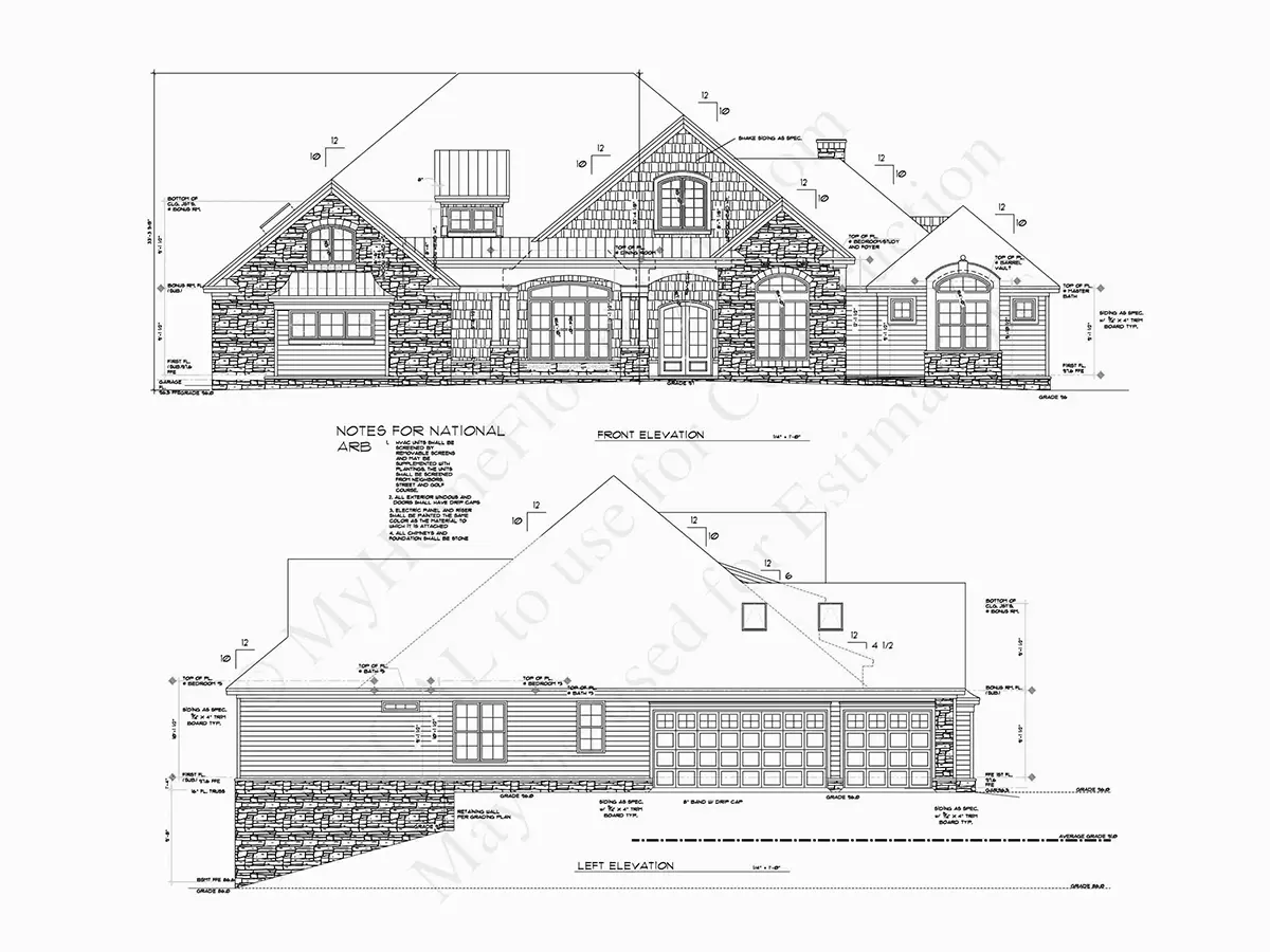 Proiect de casa parter 314 m²: 4 Dormitoare, Birou, 5 Bai, Garaj