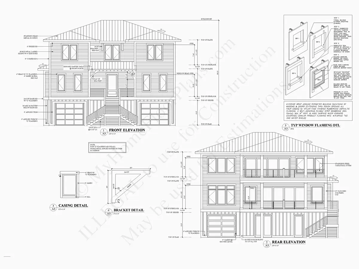 Proiect de casa cu 2 etaje 311 m²: 5 Dormitoare, 4 Bai, Bucatarie deschisa, Garaj