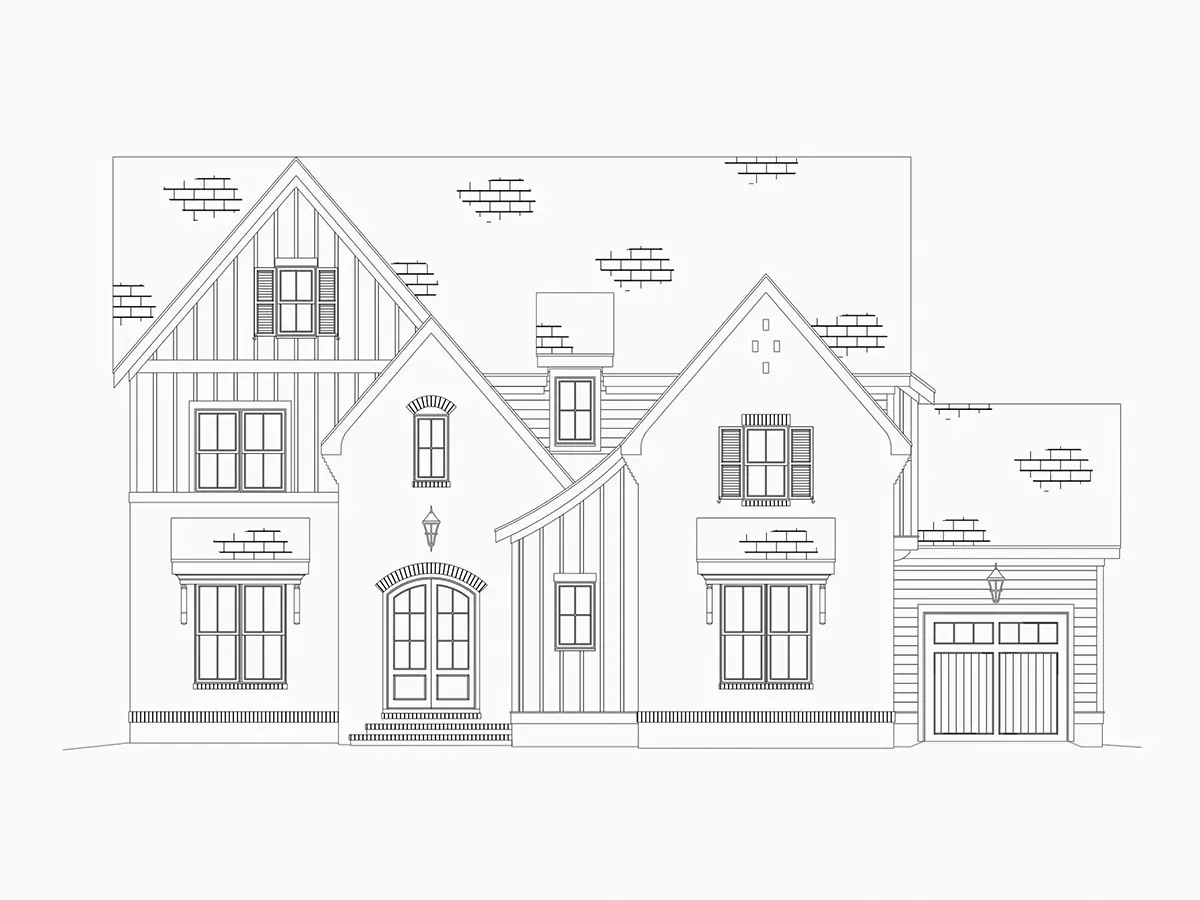Proiect de casa cu 2 etaje 379 m²: 4 Dormitoare, Birou, 7 Bai, Bucatarie deschisa, Garaj