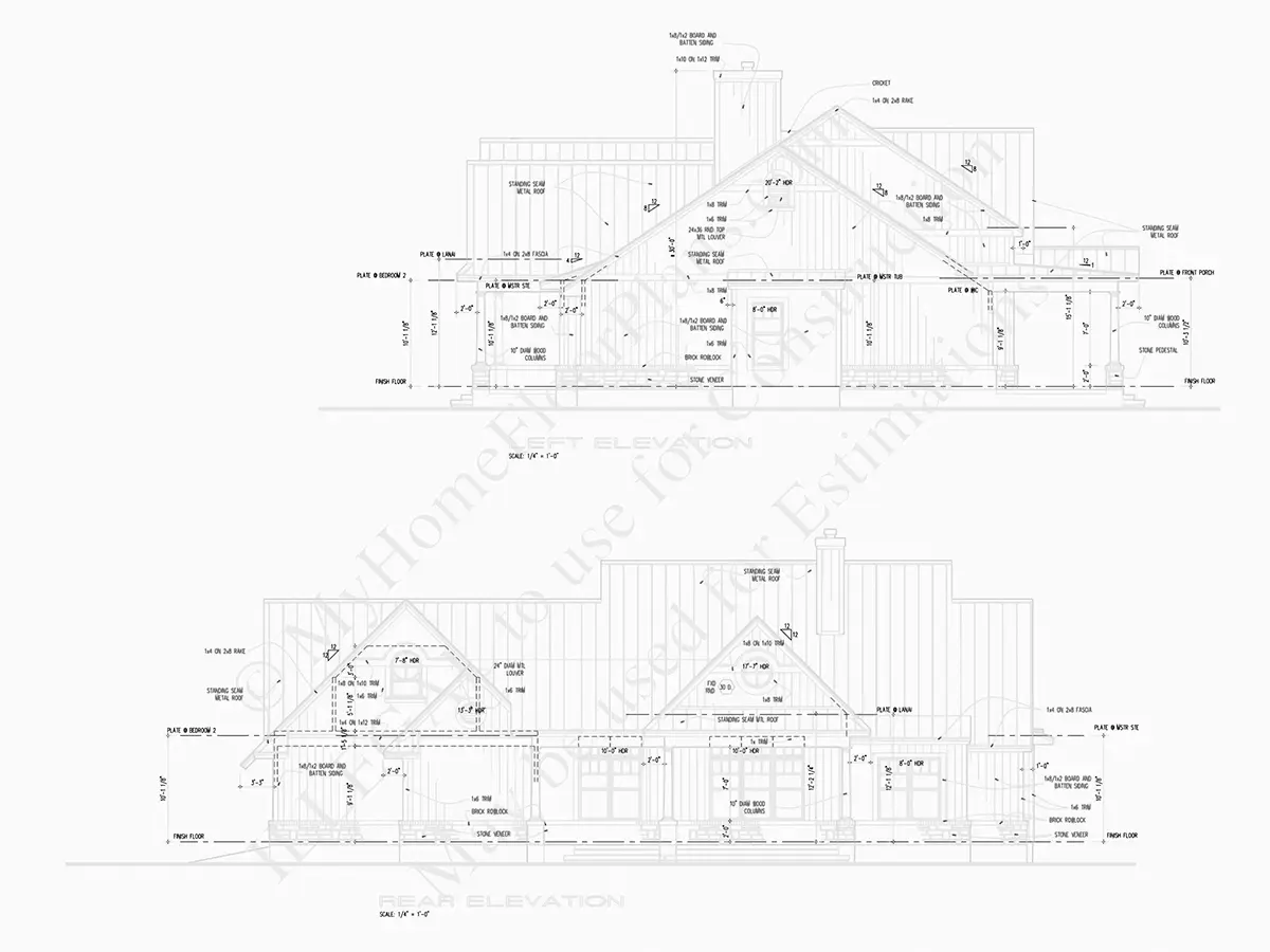 Proiect de casa parter cu mansardă 272 m²: 2 Dormitoare, Birou, 4 Bai, Bucatarie deschisa, Garaj