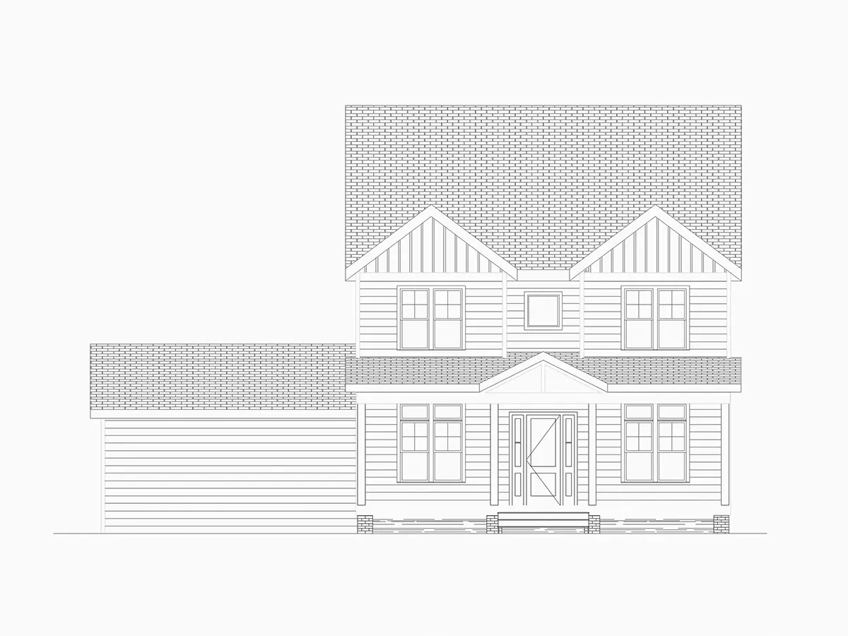 Proiect de casa cu etaj 237 m²: 4 Dormitoare, Birou, 5 Bai, Bucatarie deschisa, Garaj