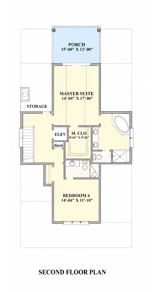 Etaj 1 8 – Proiect de casa cu 2 etaje 60 m²: 4 Dormitoare, 4 Bai, Bucatarie deschisa, Garaj — 68193R