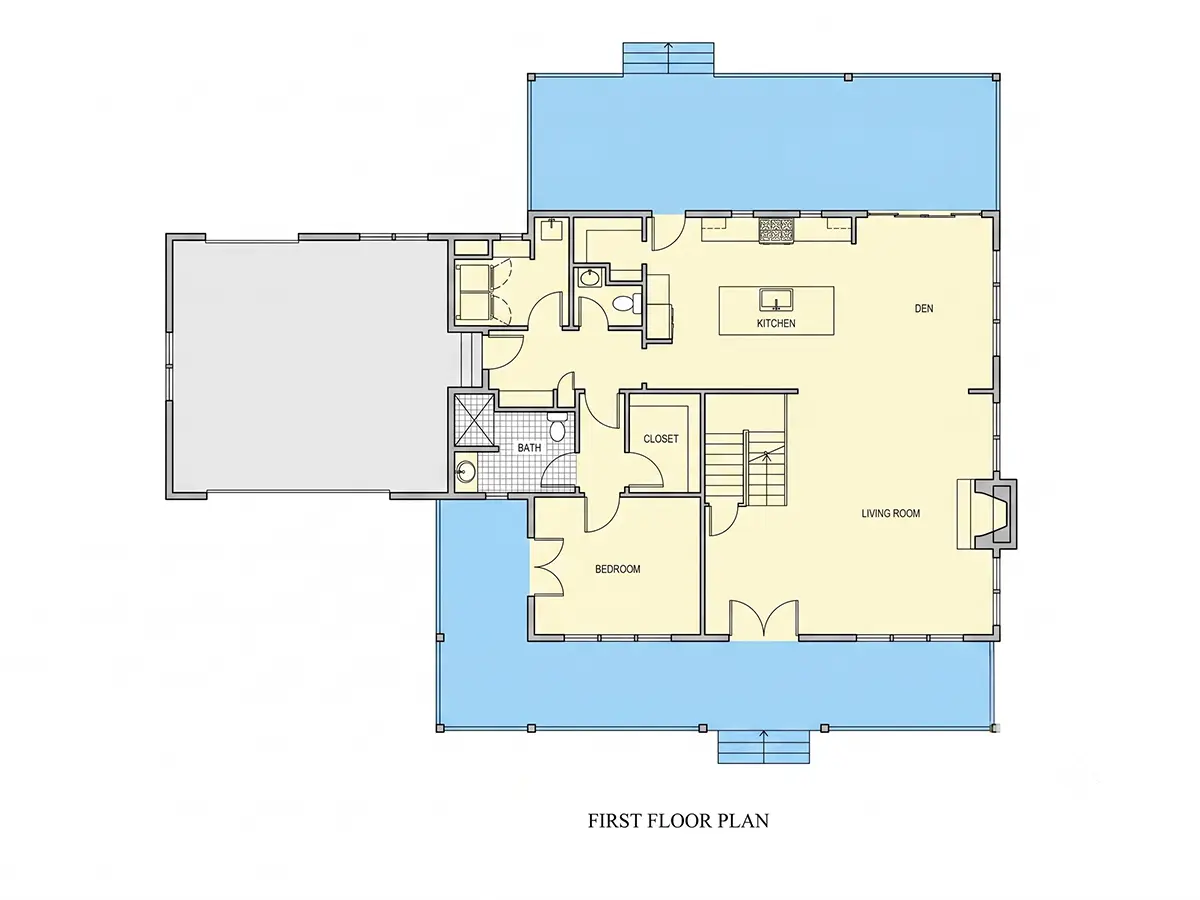 Parter 8 – Proiect de casa cu etaj 255 m²: 4 Dormitoare, 4 Bai, Bucatarie deschisa, Garaj — 39790R