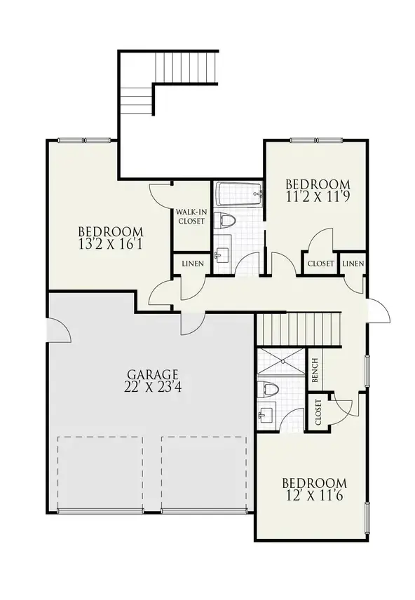 Parter 18 – Proiect de casa cu etaj 197 m²: 4 Dormitoare, 4 Bai, Bucatarie deschisa, Garaj — 78787R