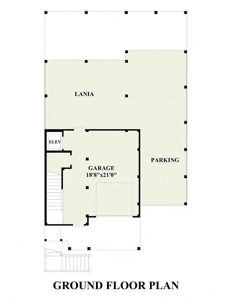 Subsol 9 – Proiect de casa cu 2 etaje 273 m²: 3 Dormitoare, Birou, 3 Bai, Bucatarie deschisa, Garaj — 34613R