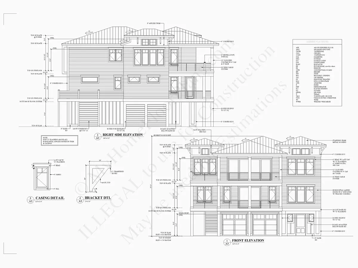 Fațade 8 – Proiect de casa cu 2 etaje 333 m²: 4 Dormitoare, Birou, 5 Bai, Bucatarie deschisa, Garaj — 80886R