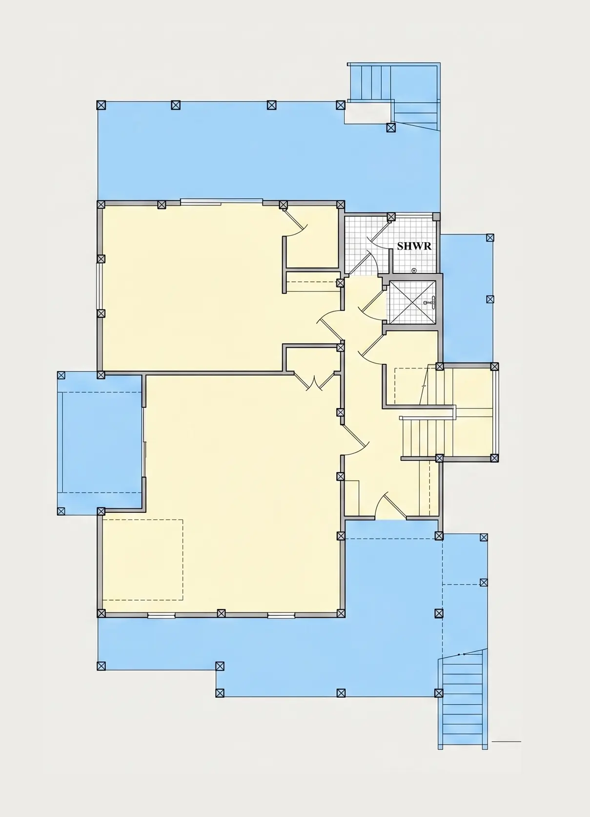Subsol 9 – Proiect de casa cu 2 etaje 318 m²: 4 Dormitoare, 4 Bai, Bucatarie deschisa, Garaj — 12496R