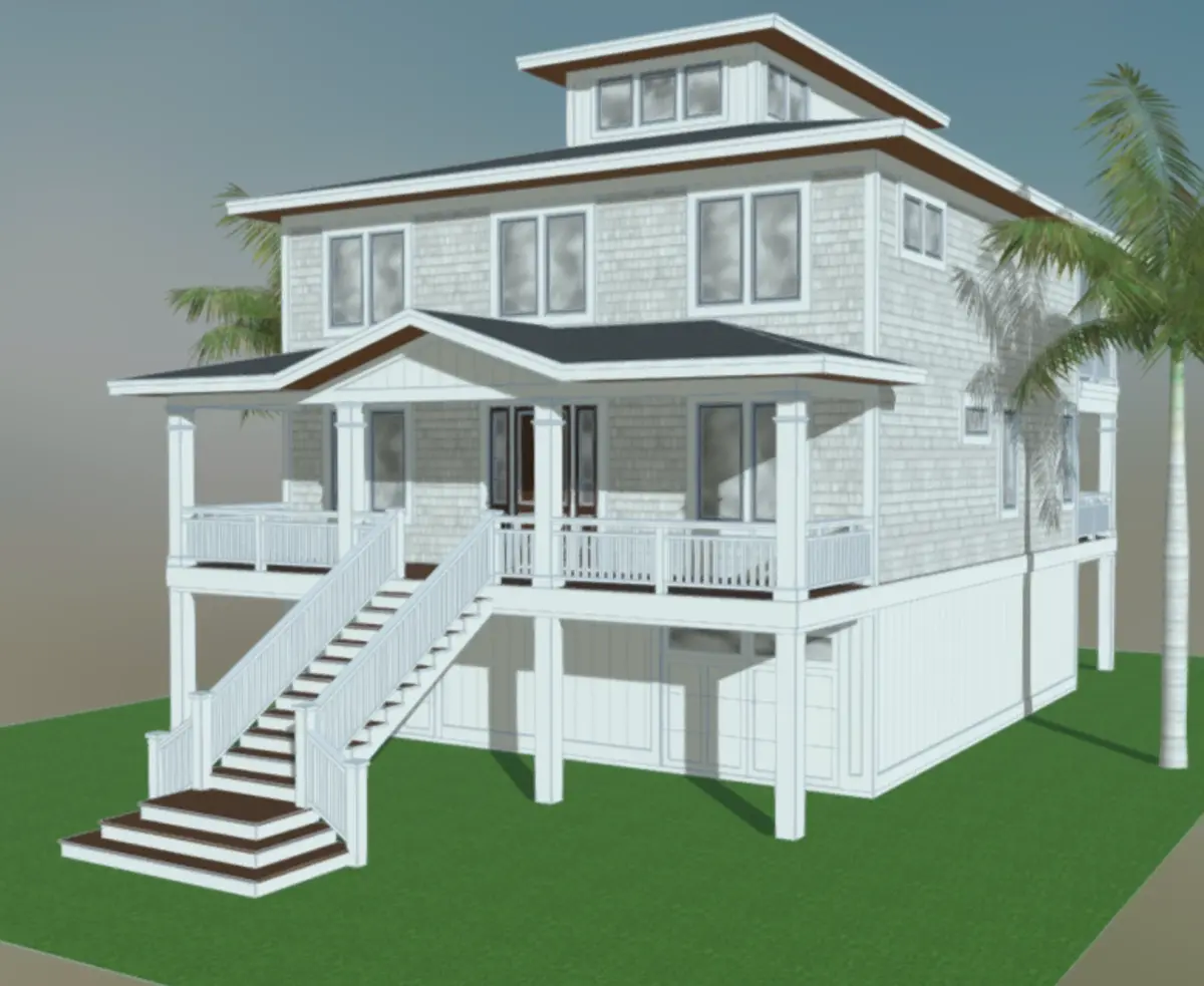 Imagini principale 7 – Proiect de casa cu 2 etaje 294 m²: 6 Dormitoare, 5 Bai, Bucatarie deschisa, Garaj — 24453R
