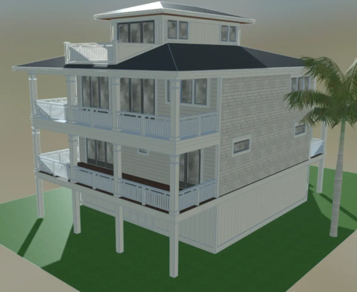 Imagini principale 5 – Proiect de casa cu 2 etaje 294 m²: 6 Dormitoare, 5 Bai, Bucatarie deschisa, Garaj — 24453R