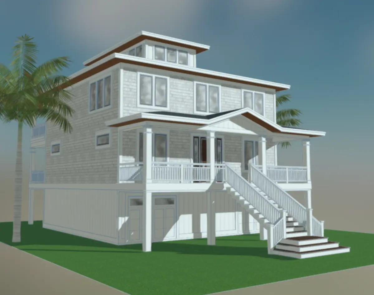 Imagini principale 8 – Proiect de casa cu 2 etaje 294 m²: 6 Dormitoare, 5 Bai, Bucatarie deschisa, Garaj — 24453R