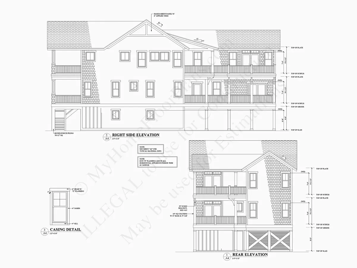 Fațade 10 – Proiect de casa cu 2 etaje 335 m²: 5 Dormitoare, 6 Bai, Bucatarie deschisa, Garaj — 78451R