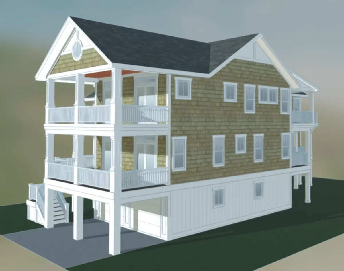 Imagini principale 5 – Proiect de casa cu 2 etaje 335 m²: 5 Dormitoare, 6 Bai, Bucatarie deschisa, Garaj — 78451R